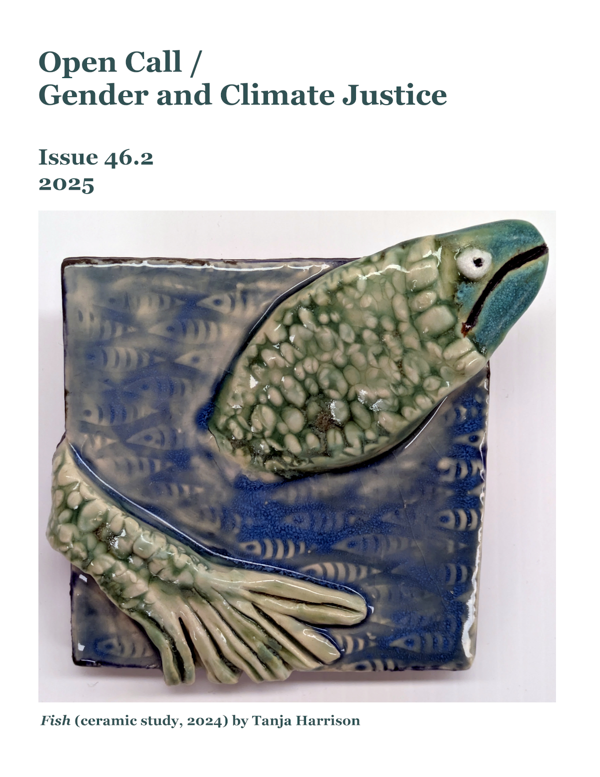 Cover images shows a blue ceramic tile with a green fish.